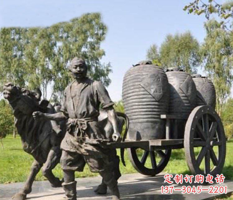 山东唯美牛车铜雕