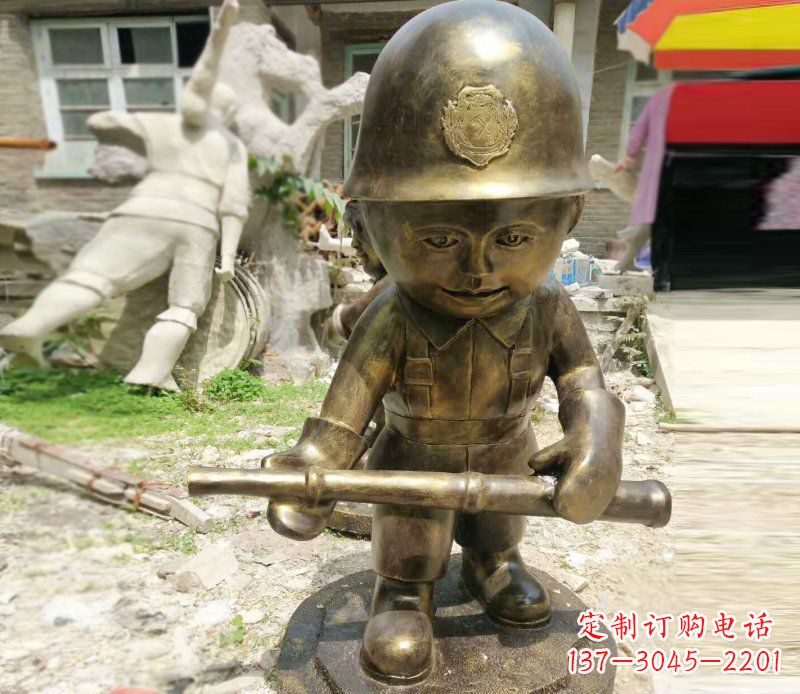 山东精致细腻的交通警察铜雕