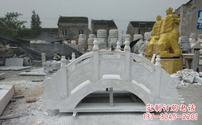 山东精美的大理石拱桥雕塑