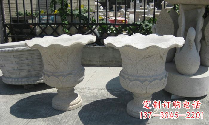 山东大理石花盆雕塑