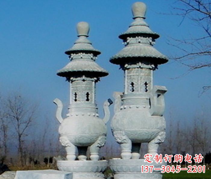 山东公园景观仿古石雕香炉