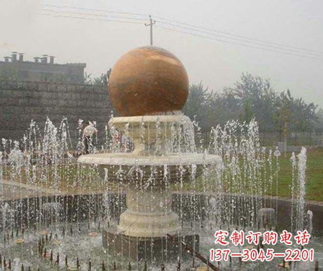 山东公园景观风水球喷泉石雕