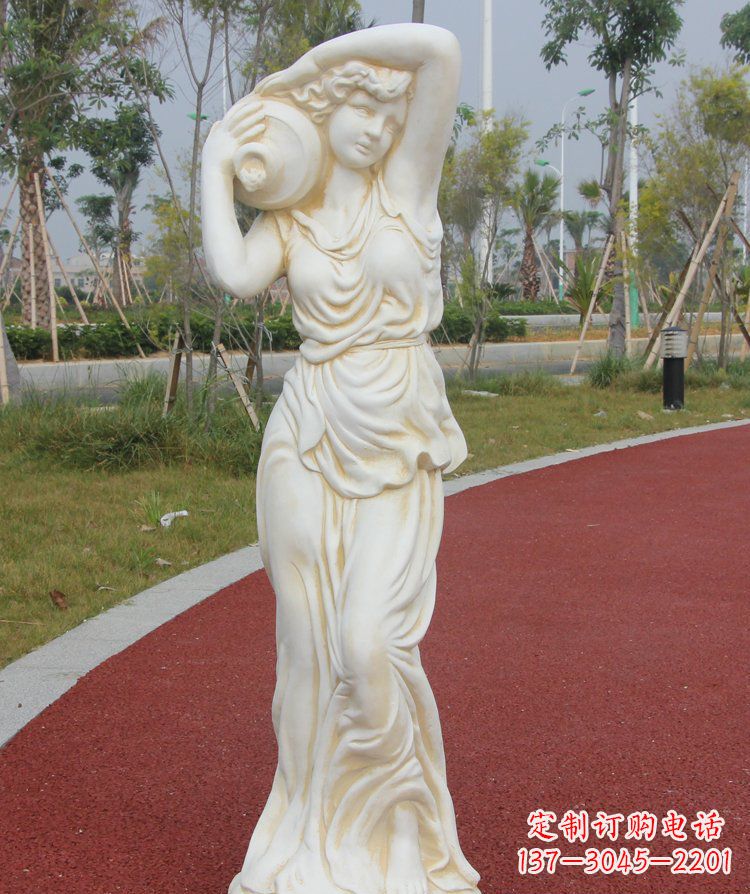山东传统仕女石质雕塑