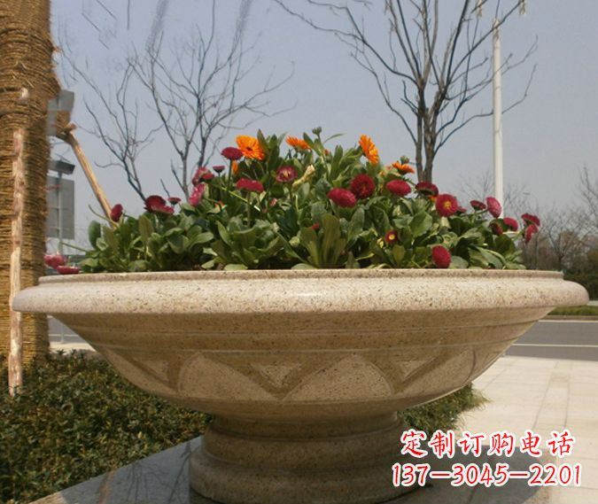 山东公园景观花盆石雕 (2)