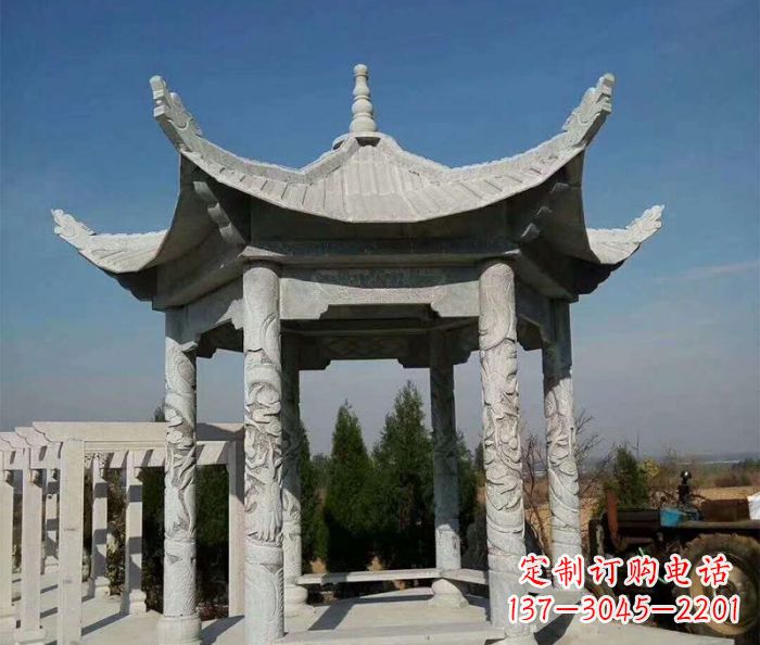 山东六角凉亭石雕精美雕塑