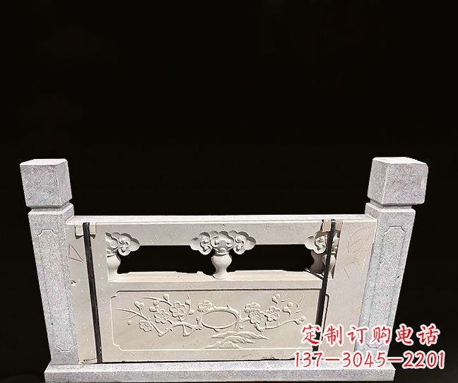 山东梅花浮雕石栏板雕塑