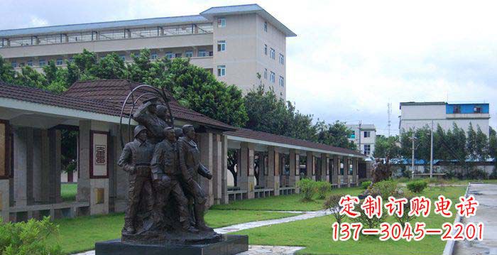 山东公园军人人物铜雕