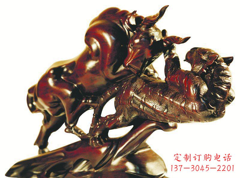 山东风格独特的铜制老虎雕塑