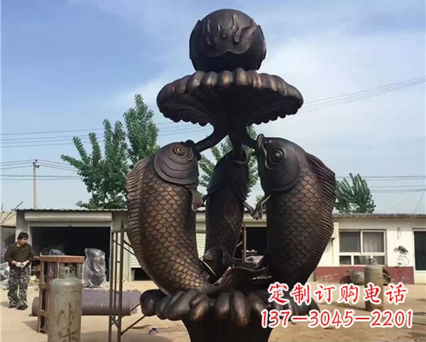 山东中领雕塑出品传统意象·鲤鱼铜雕