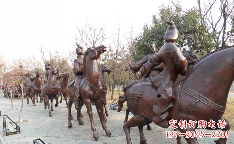 山东蓬勃向上的骑马雕塑