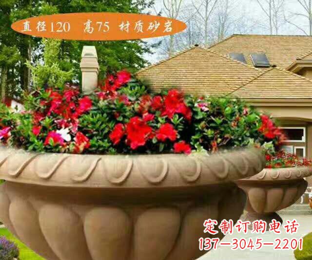 山东高端砂岩花盆雕塑