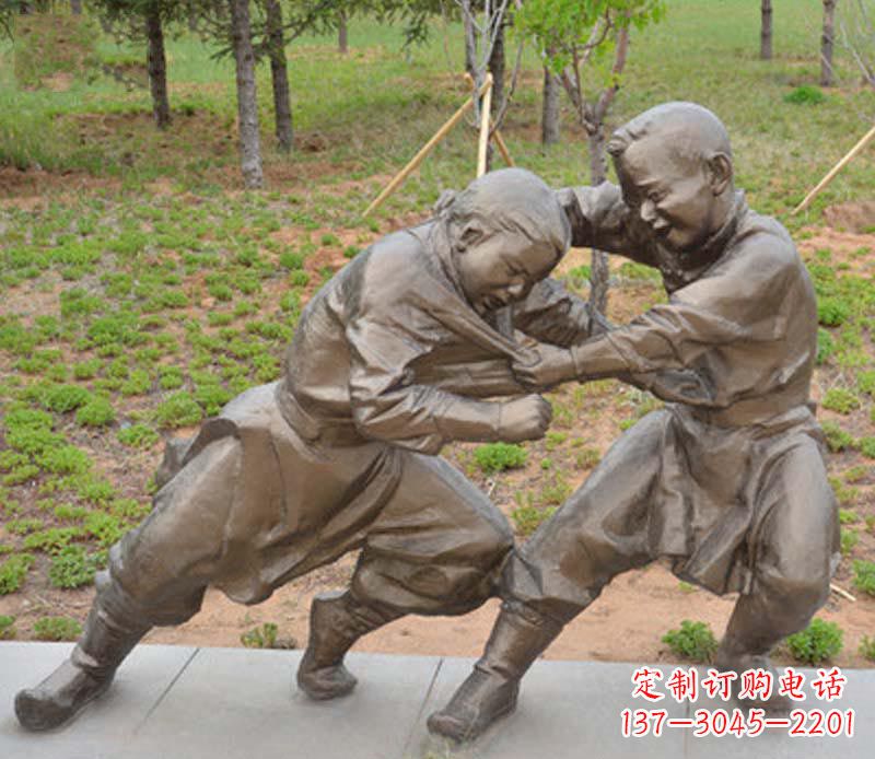 山东精致雕塑小男孩铜雕