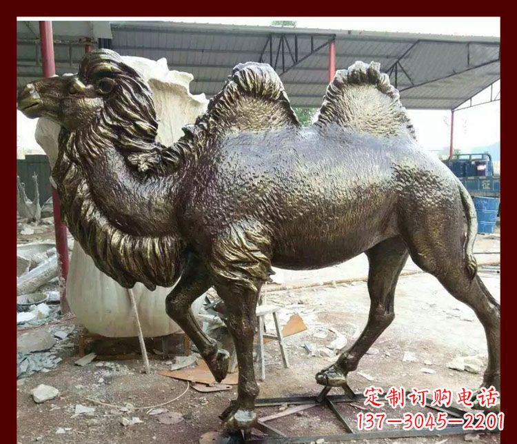山东双峰骆驼铜雕塑,精美绝伦