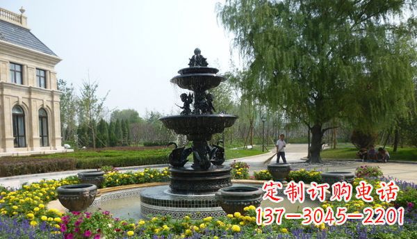 山东公园天鹅喷泉铜雕
