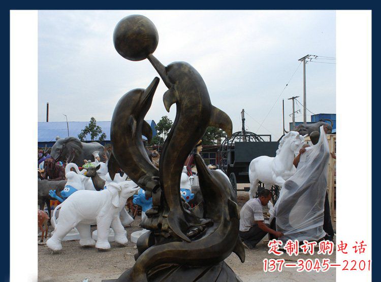 山东铜质海豚造型雕塑