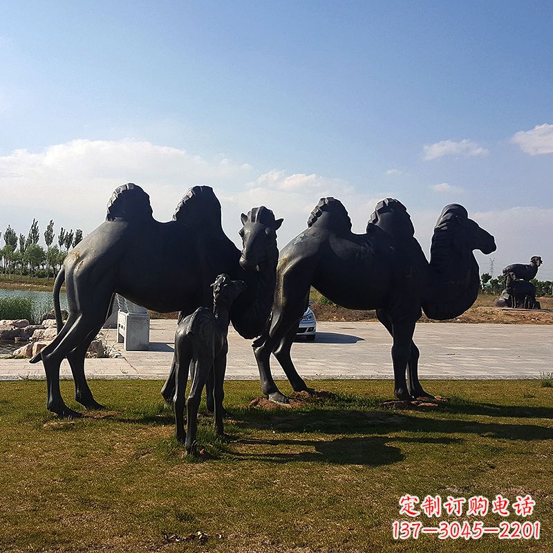山东铜骆驼雕塑,精致景观装饰