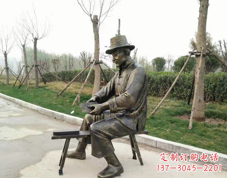 山东铜雕老人雕塑