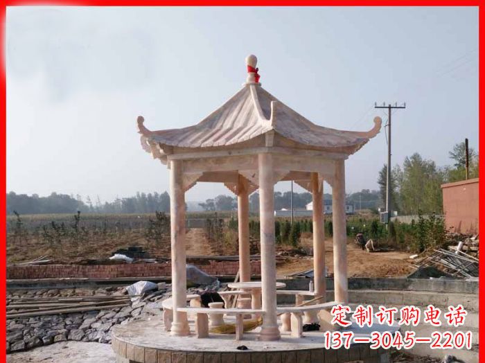 山东享受晚霞红，迎接舒适凉亭雕塑