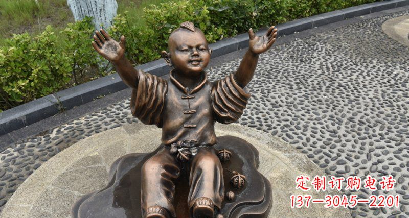 山东精致雕塑,匠心创造——小男孩铜雕