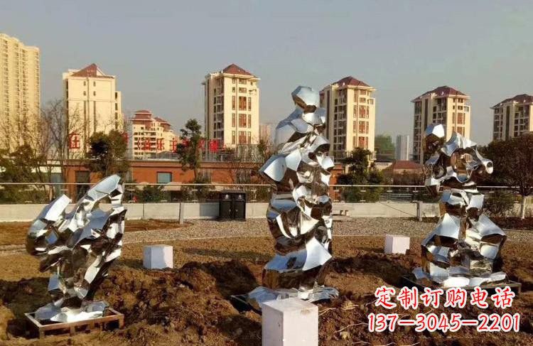 山东定制公园小区不锈钢太湖石雕塑