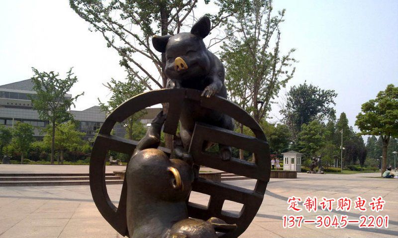 山东优雅而富有表现力的动物铜雕