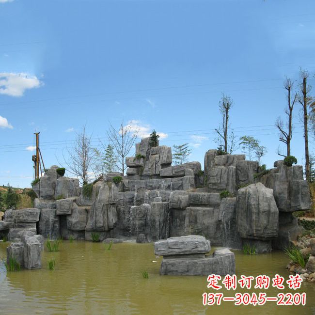 山东公园园林仿真假山流水景观雕塑
