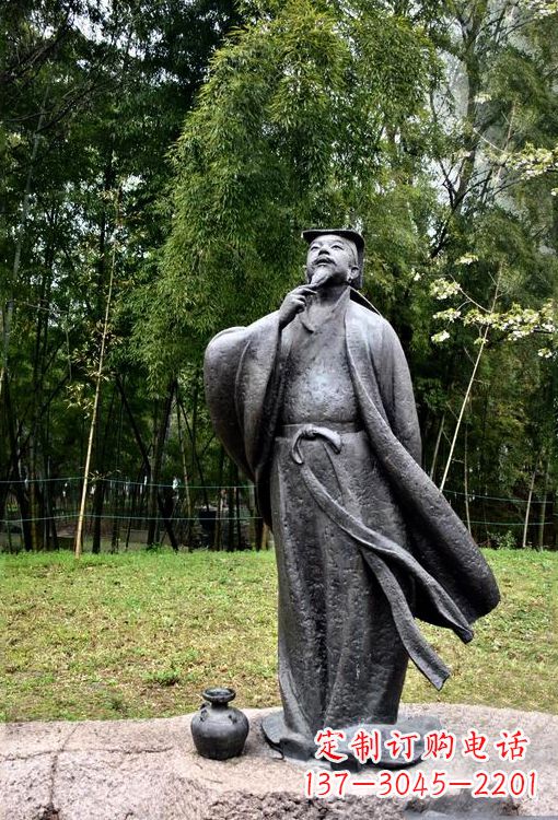 山东诞生于中国古代传奇的雕塑——王羲之铸铜雕塑