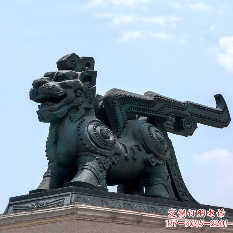 山东中领雕塑-铜制獬豸雕塑