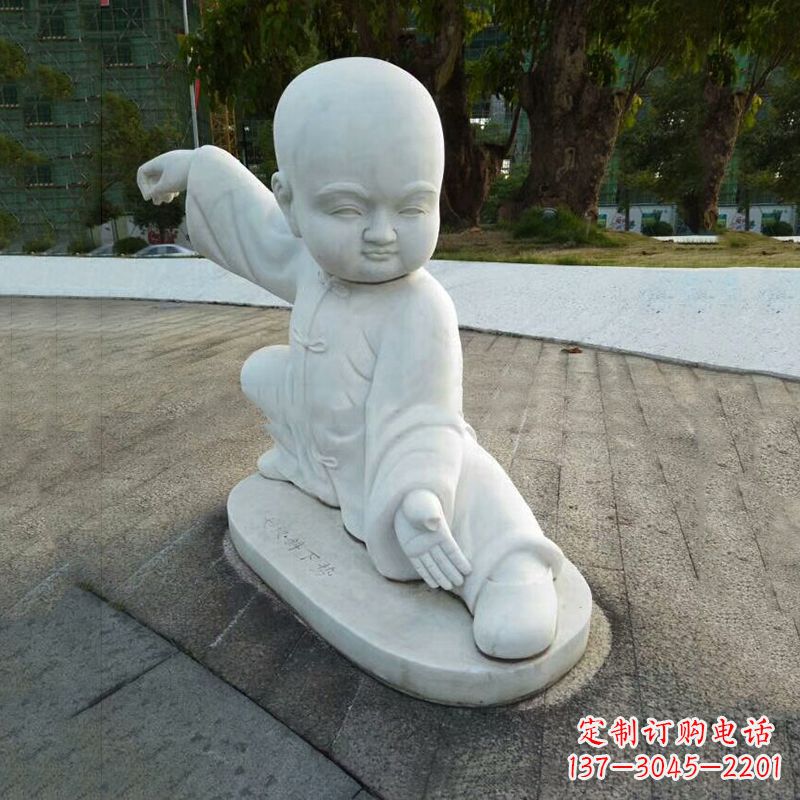 山东功夫和尚汉白玉石雕