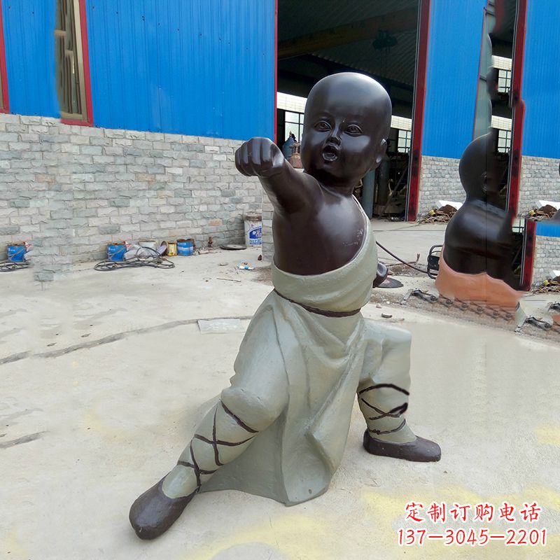 山东功夫和尚铜雕塑
