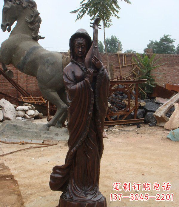 山东古代美女公园人物铜雕 (2)