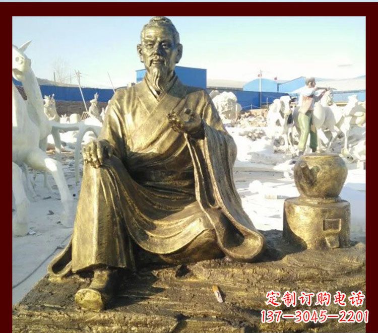 山东张仲景雕塑——杰出古代名人熬中药的传奇