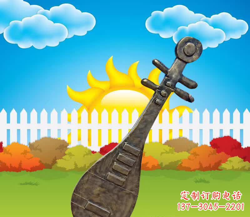 山东精美古典琵琶雕塑