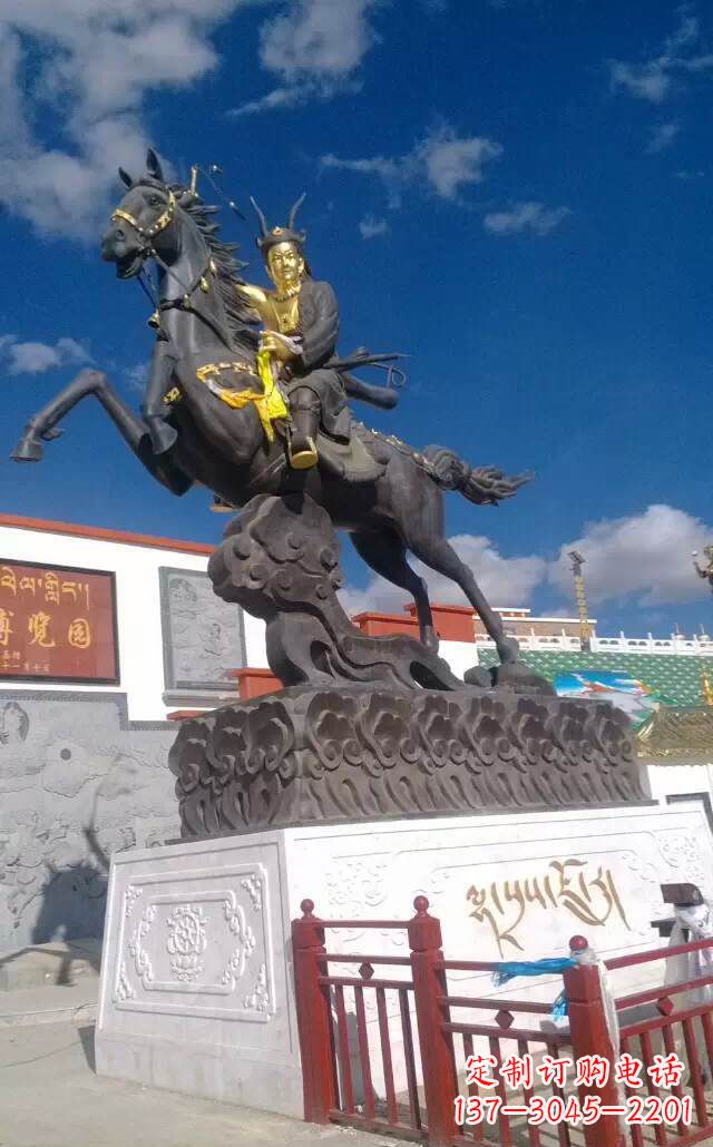 山东古典骑马人物雕塑