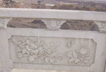 山东牡丹花浮雕石栏板景观雕塑