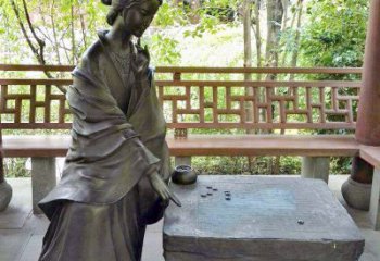 山东艺术精灵西施下棋情景雕塑