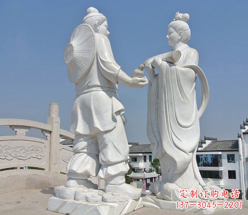 山东唯美古典,传统牛郎织女石雕