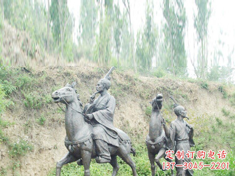 山东中领雕塑|传承古老传统:古代人物骑马铜雕