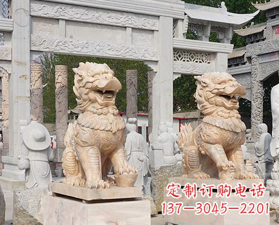 山东古典神麒麟石雕，传承古老文化