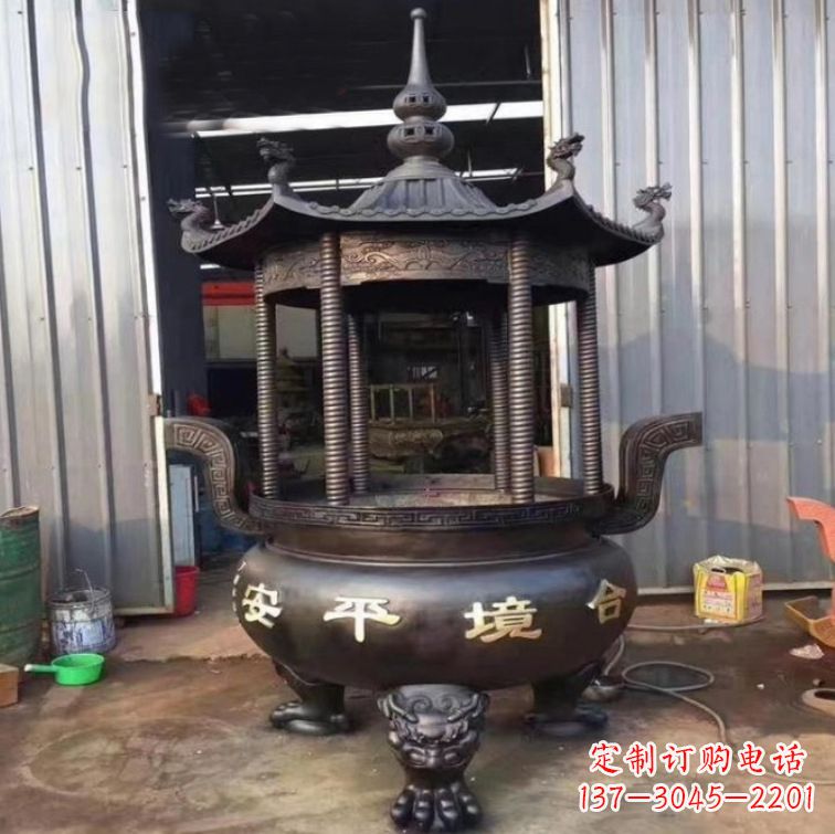 山东精美古代铜香炉雕塑,成就您的家庭情调