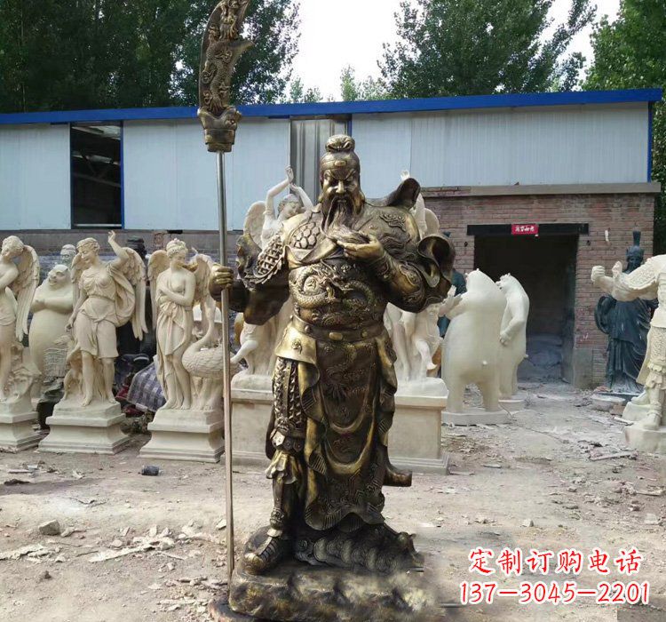 山东关公庙铜雕关公