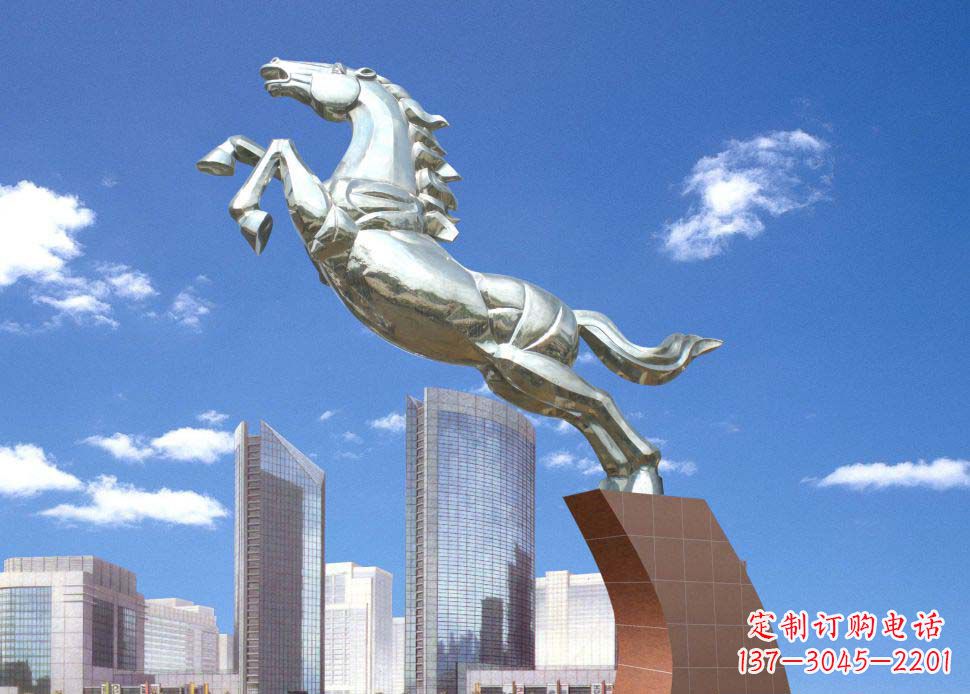 山东全新不锈钢奔马雕塑