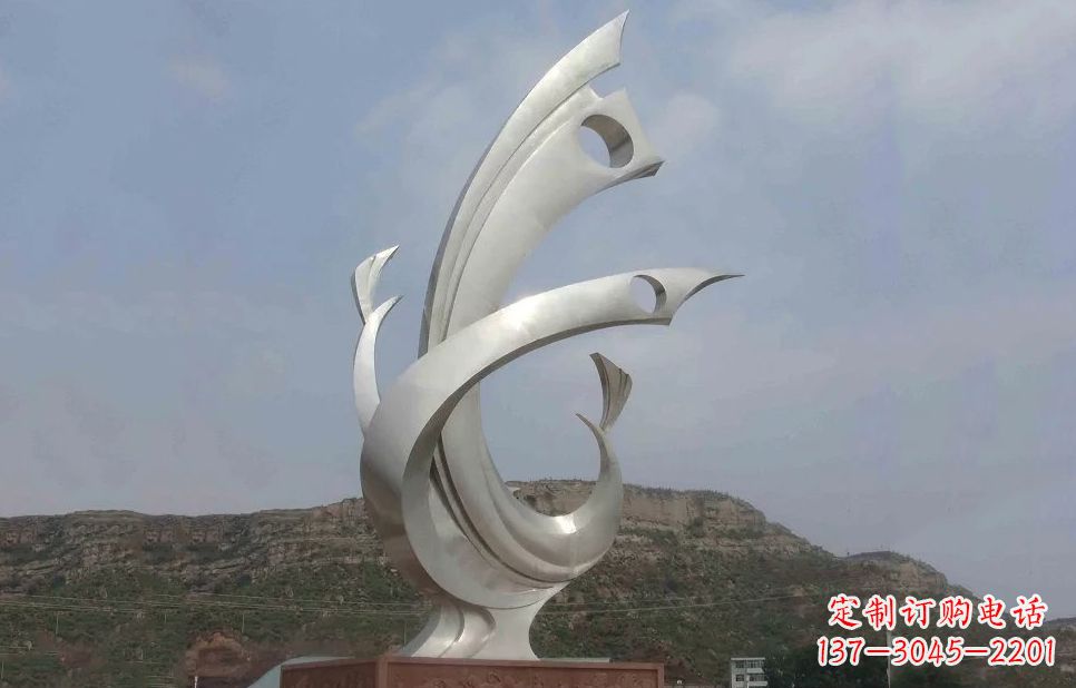 山东金羽凤凰-不锈钢抽象雕塑