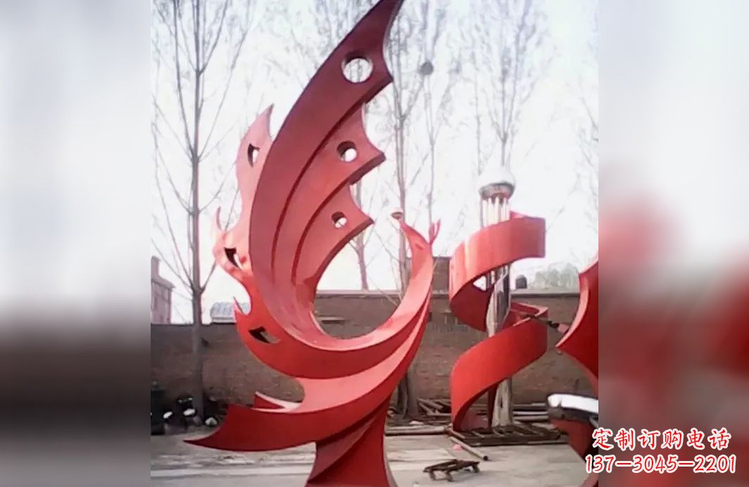山东广场不锈钢抽象凤凰雕塑
