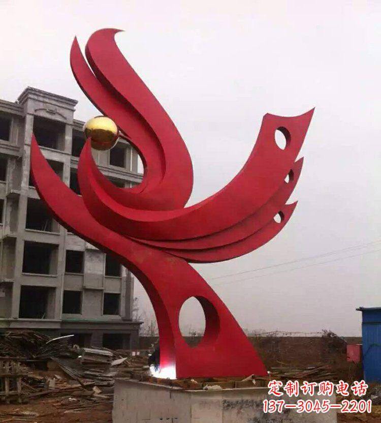 山东全新抽象凤凰不锈钢雕塑