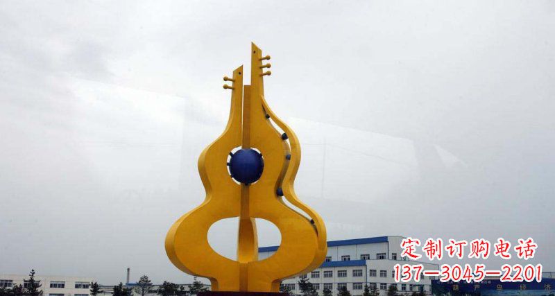山东中领雕塑:葫芦琵琶不锈钢雕塑