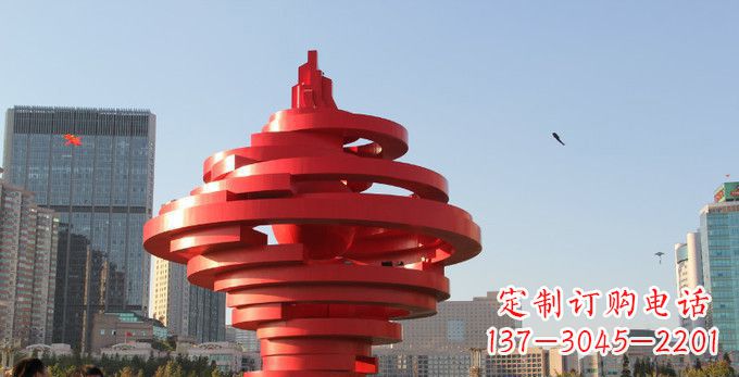山东不锈钢抽象火炬雕塑,展现活力与坚强