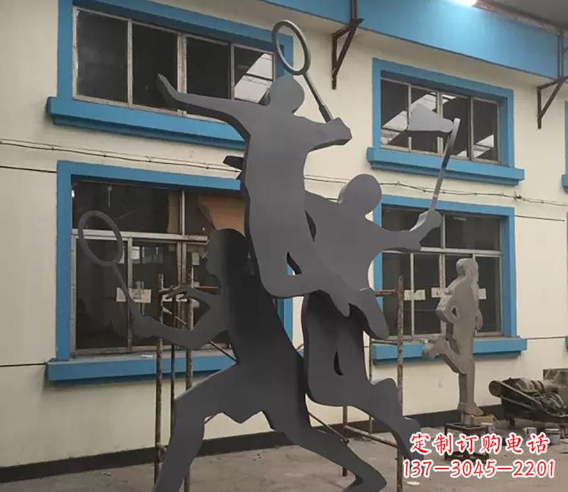 山东不锈钢羽毛球运动雕塑