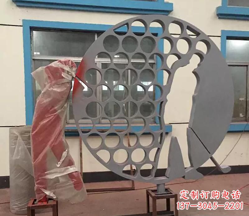 山东精致现代风格不锈钢高尔夫雕塑
