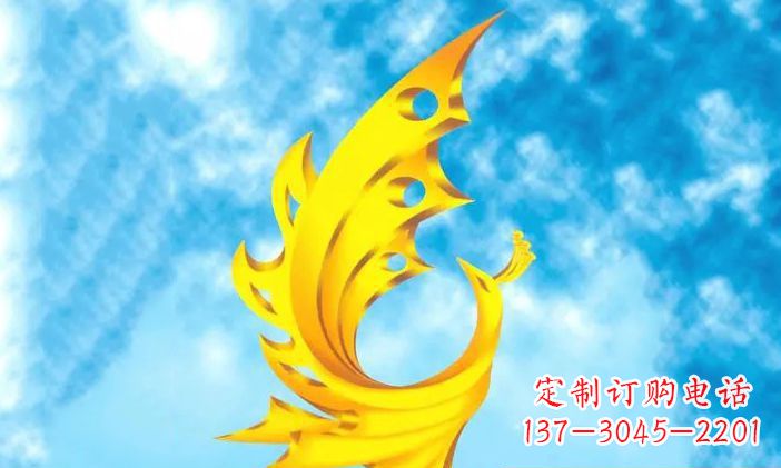 山东中领雕塑-不锈钢凤凰雕塑